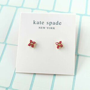 Kate Spade Myosotis Cross Flower Pink Gold Stud Earrings with dust bag